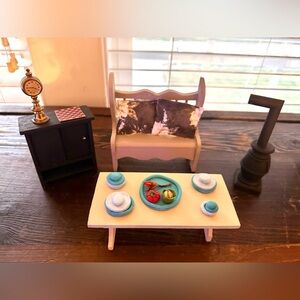 Miniature Dining Room Dollhouse Furniture Accessories Set